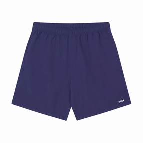 Obey Easy Bold Nylon Shorts - Skipper Blue Paper Products Vintage-Inspired