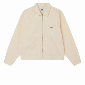 Obey Icon Hardwork Zip Up Jacket - Unbleached Courses Kindergarten Gear