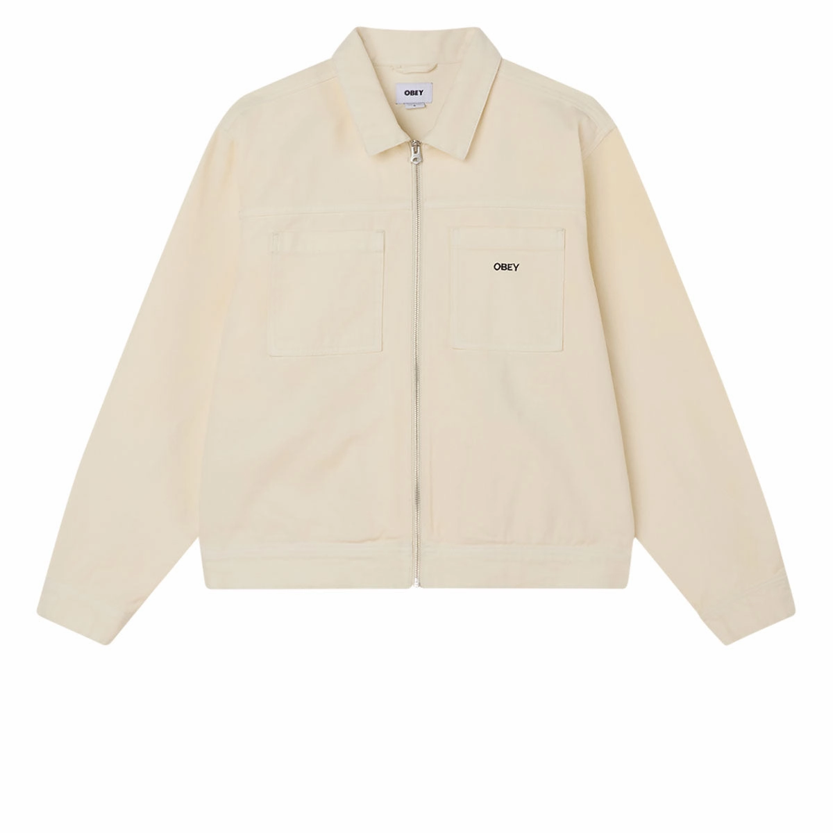 Obey Icon Hardwork Zip Up Jacket - Unbleached Courses Kindergarten Gear