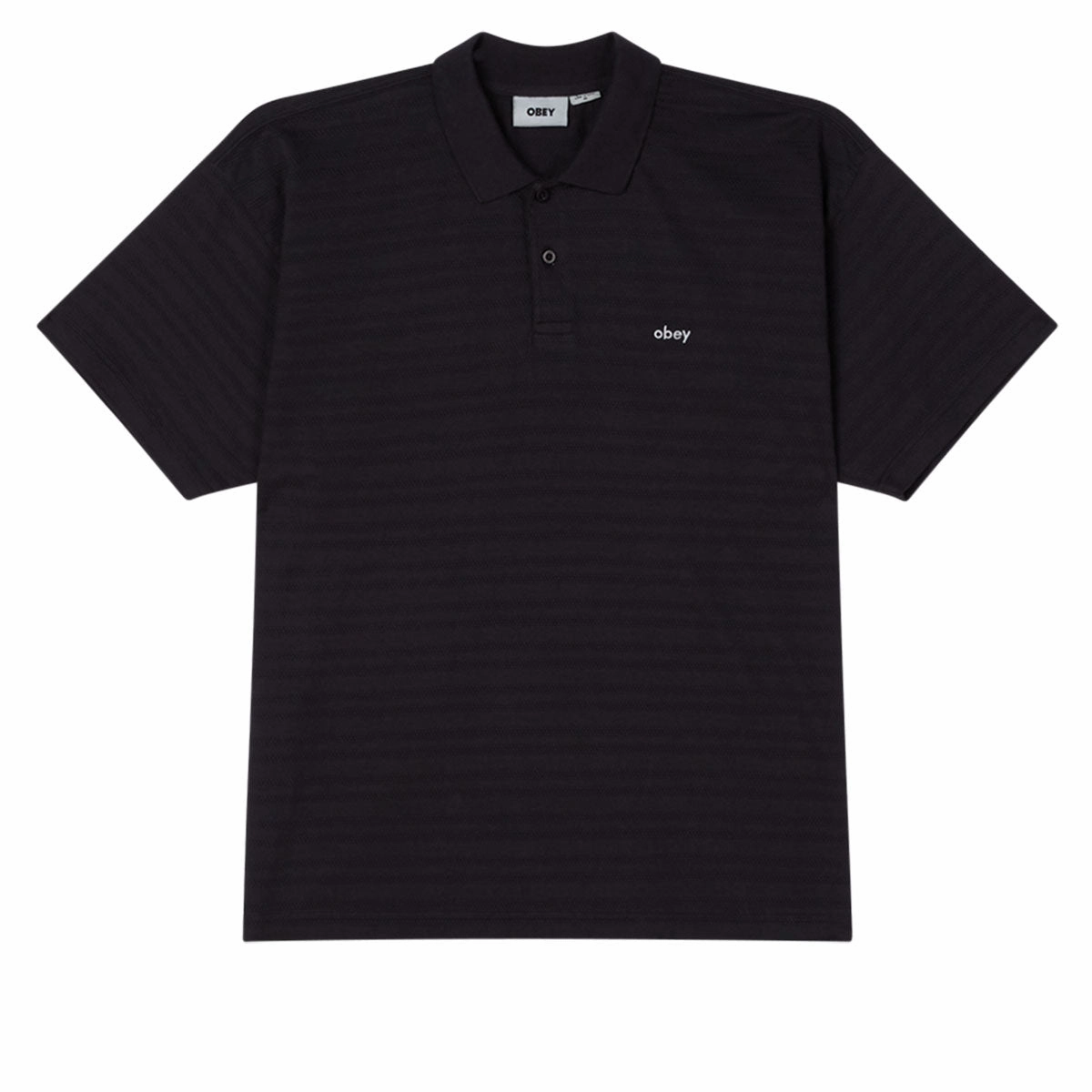 Obey Nash Bigwig Polo Shirt - Digital Black Fashion Guide Plants