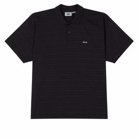Obey Nash Bigwig Polo Shirt - Digital Black Fashion Guide Plants
