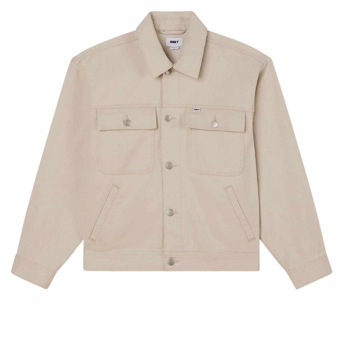 Obey Opena Jacket - Silver Grey Faded Wash Events Feminine Care