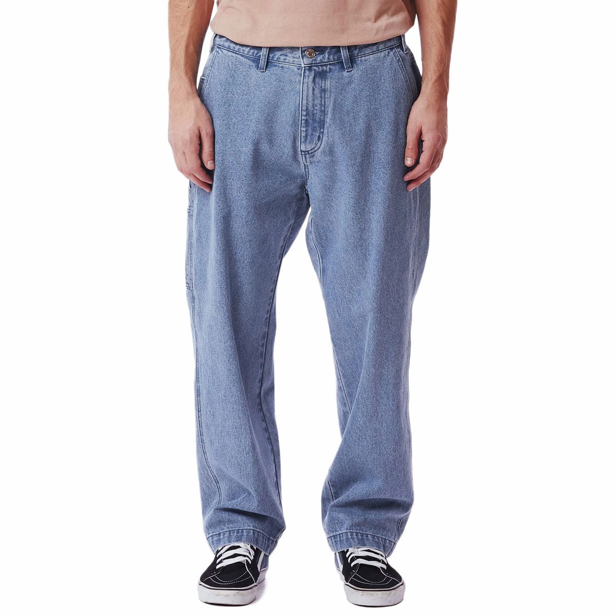 Obey Organic Hardwork Carpenter Jeans - Light Indigo Embroidered Details Sweaters