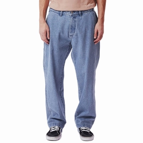 Obey Organic Hardwork Carpenter Jeans - Light Indigo Embroidered Details Sweaters