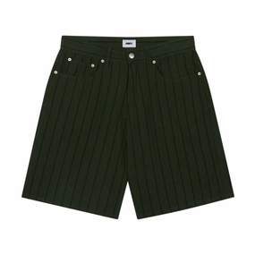 Obey Stripe Baggy Denim Shorts - Duffle Bag Multi Banners Outerwear