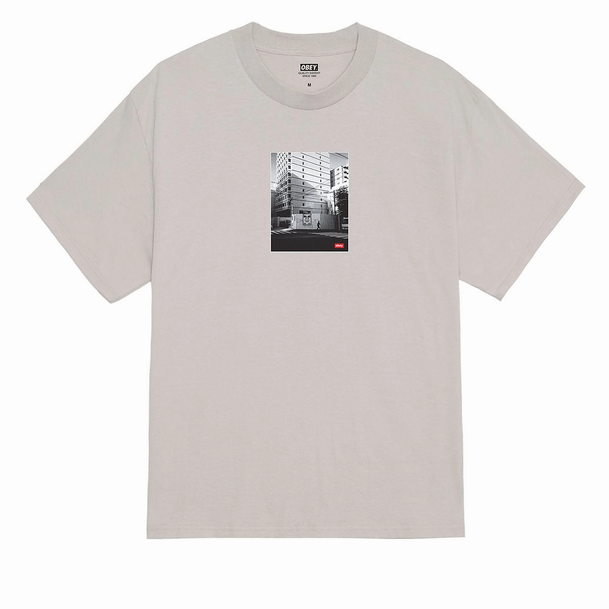 Obey Tokyo Photo T-Shirt - Silver Grey Laptop Bags Wigs