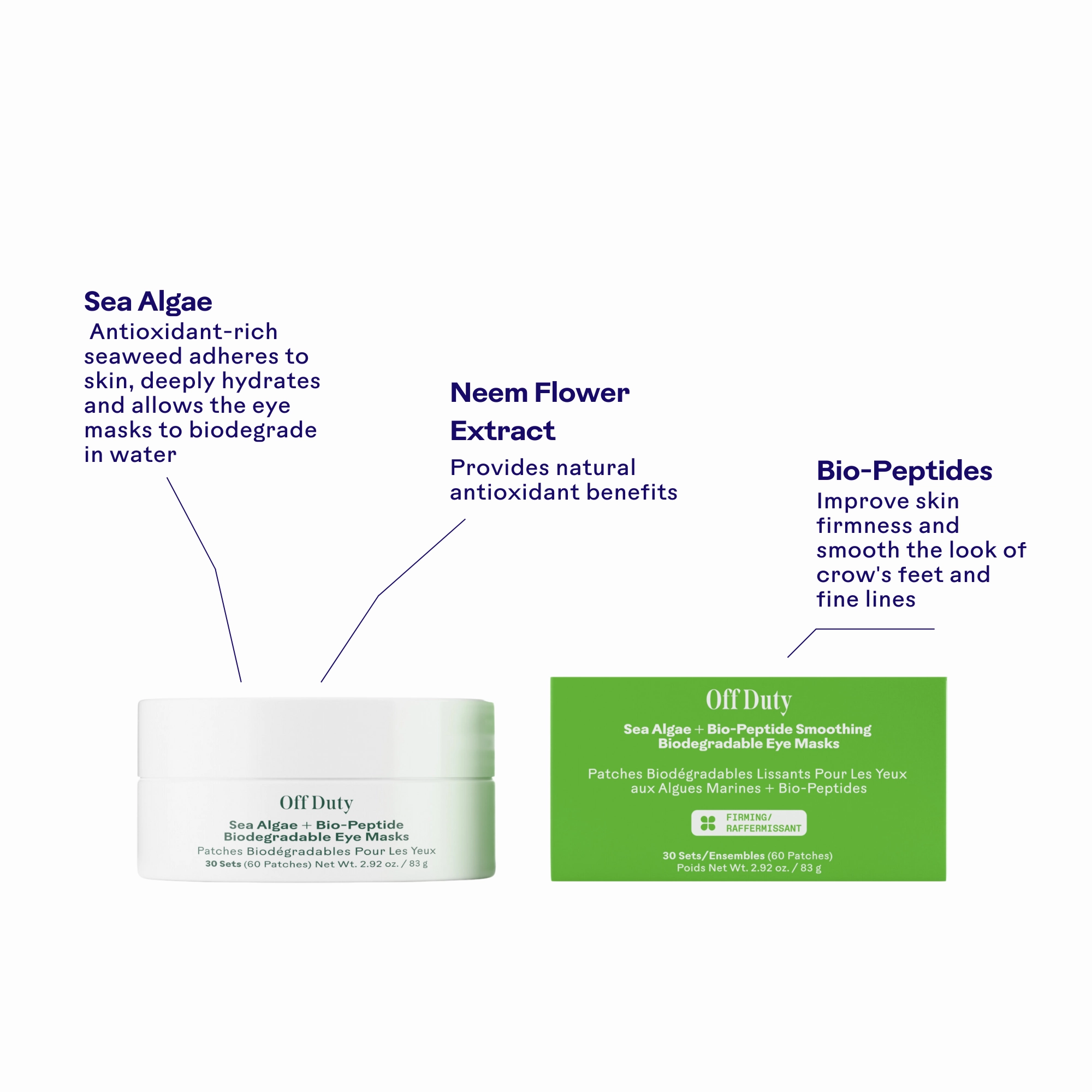 OffDuty? Sea Algae   Bio-Peptide Smoothing Biodegradable Eye Masks
