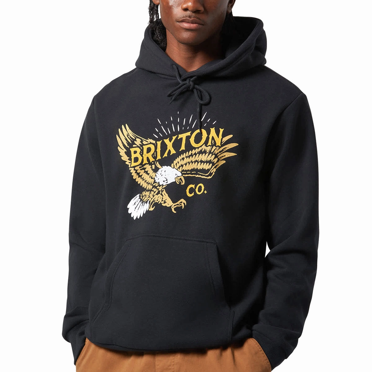 Office Equipment Brixton Keeler Hoodie - Black Celebrity Items