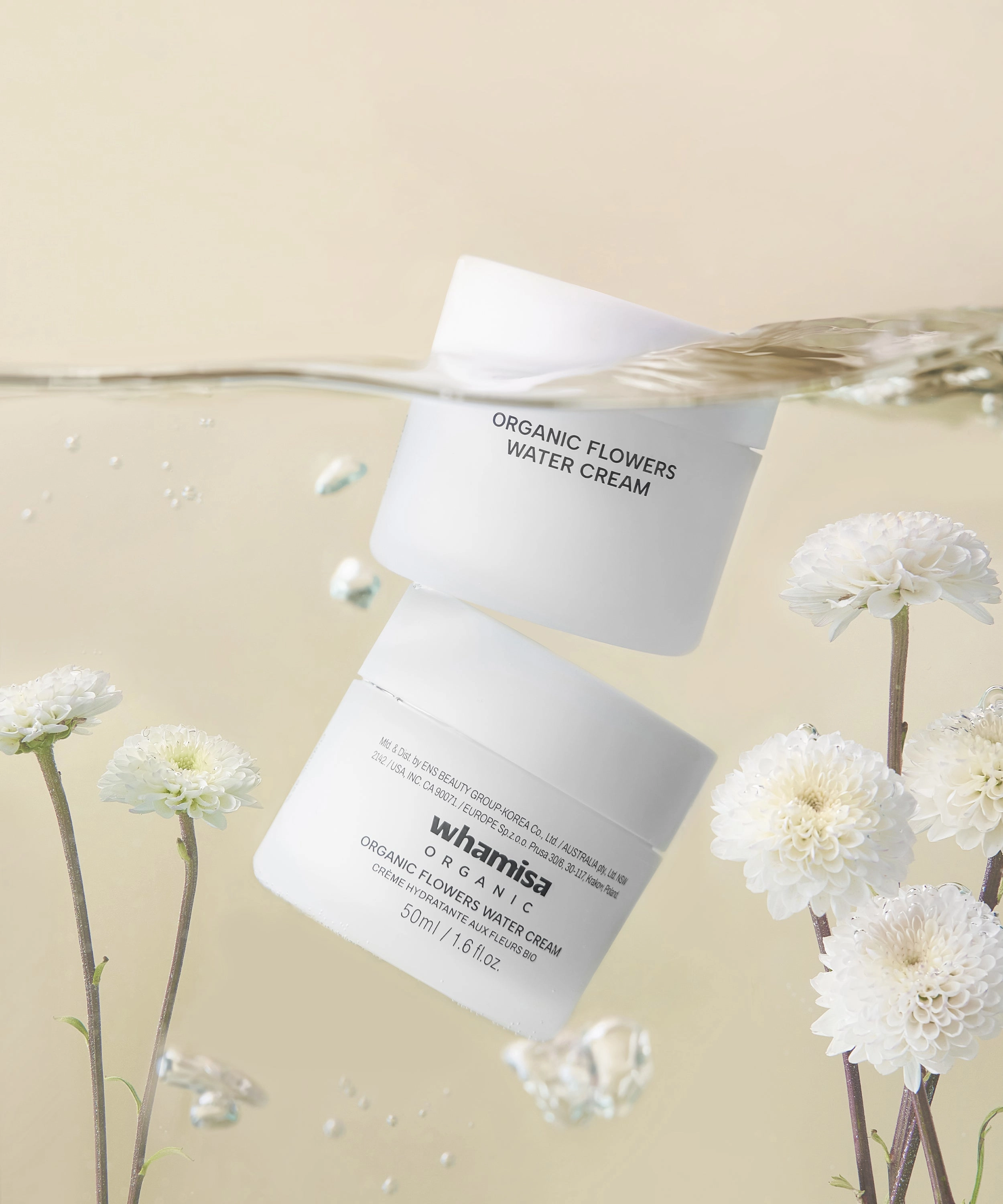 Organic flowers water cream, 50 ml