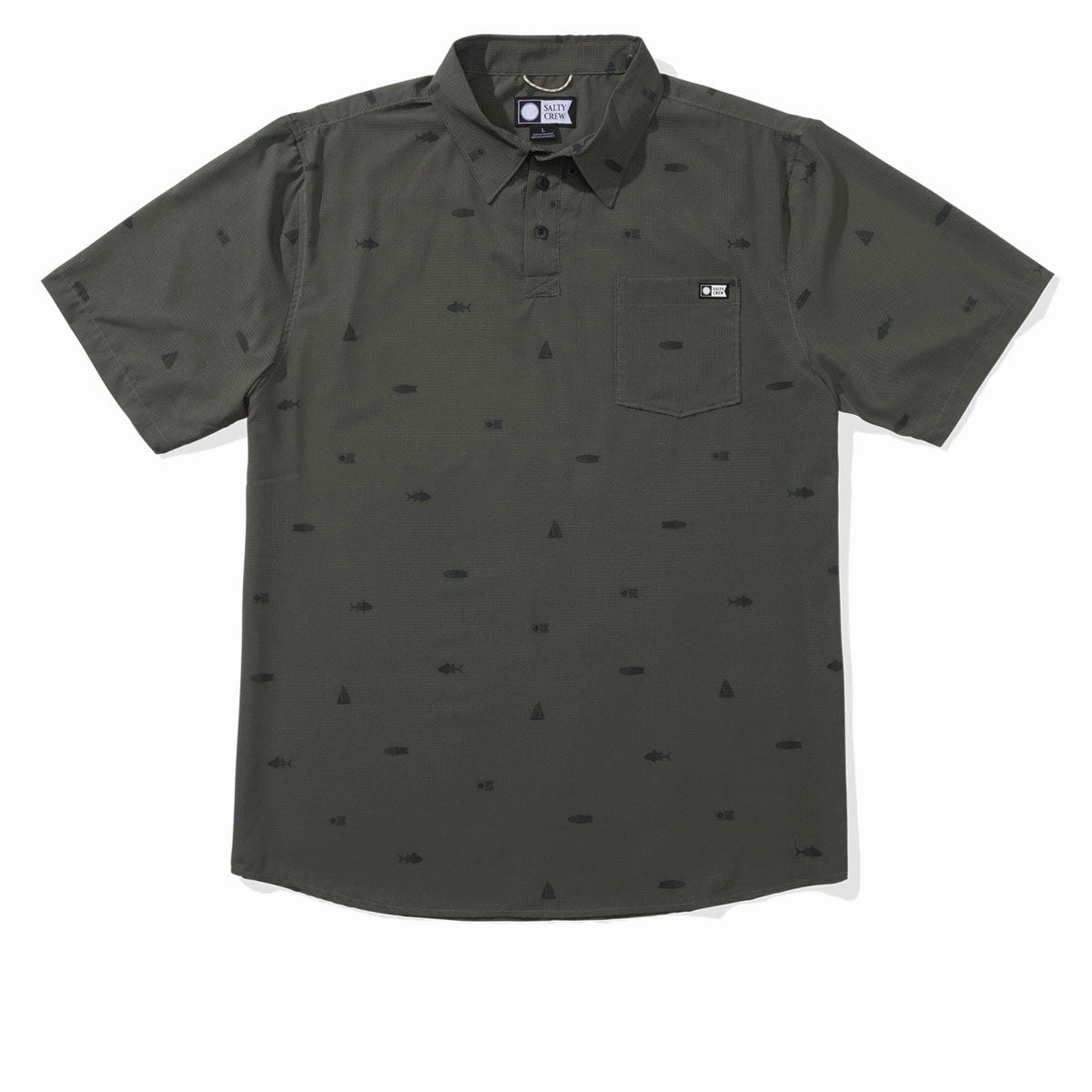 Outerwear Salty Crew Mayday Perf Tech Polo Shirt - Olive Boxes