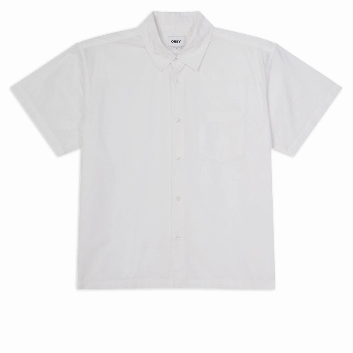 Packaging Materials Obey Wire Woven Shirt - White Stamps