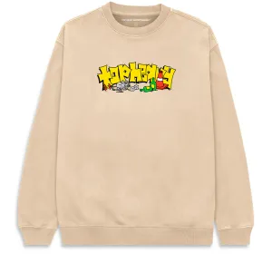 Paper Top Heavy Skate Rat Sweatshirt - Khaki Denim Basics