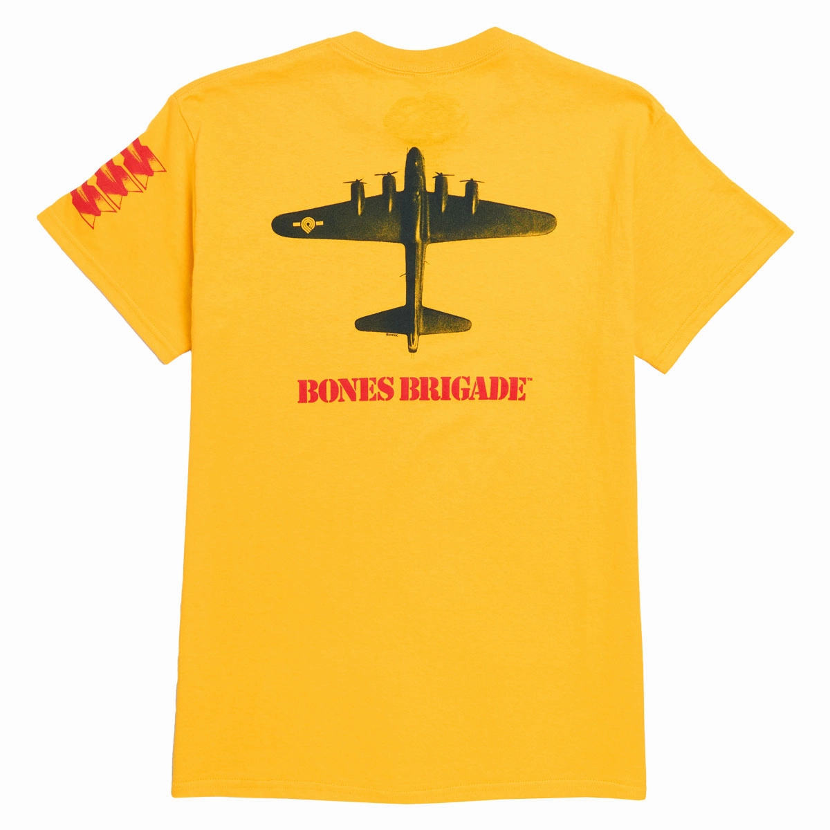 Paper Bones Brigade OG Bomber T-Shirt - Gold Exercise Equipment