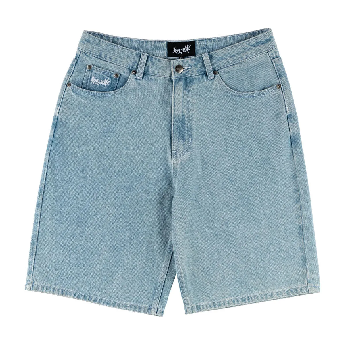 Party Supplies Welcome Linger Baggy Denim Shorts - Washed Blue Smartphones