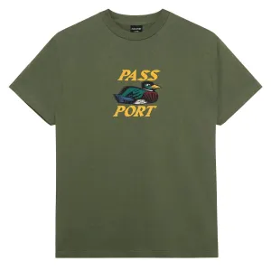 Passport Fast Duck T-Shirt - Olive Gloves Paper