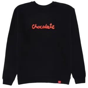 Patterned Clothing Chocolate Drip Script Crewneck Sweatshirt - Black Party Favors