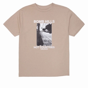 Patterned Clothing GX1000 Bomb Hills Not Countries T-Shirt - Sand/White Font Art Supplies