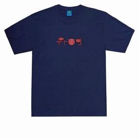Pest Control Frog Skoom Logo T-Shirt - Navy Flowers