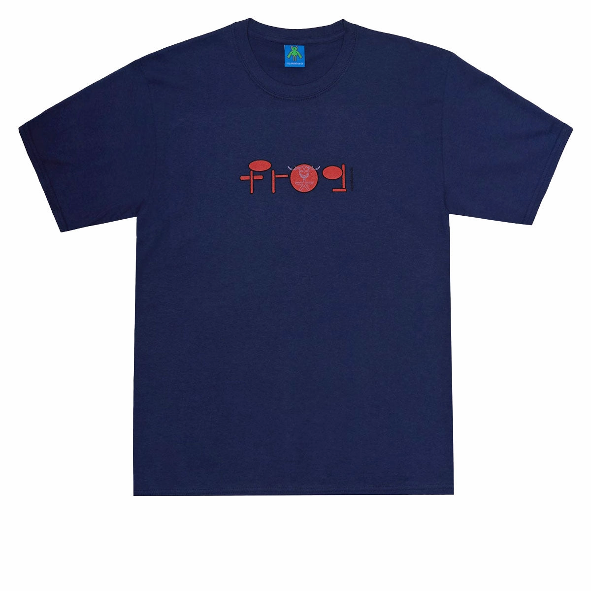 Pest Control Frog Skoom Logo T-Shirt - Navy Flowers