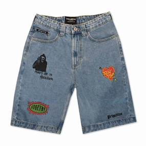 Plants Primitive x Sublime Boardwalk Denim Shorts - Light Blue Invitations