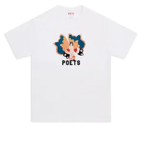 Poets Butterfly Girl Dtg T-Shirt - White Razors Magic: The Gathering