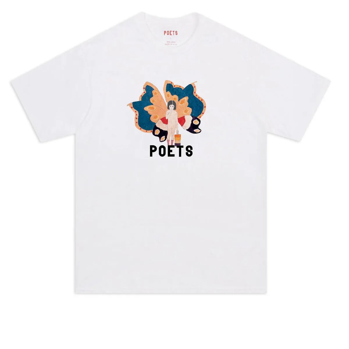 Poets Butterfly Girl Dtg T-Shirt - White Razors Magic: The Gathering