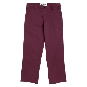 Poets Byrne Relaxed Fit Cotton Pants - Dark Burgundy Hats Car Parts