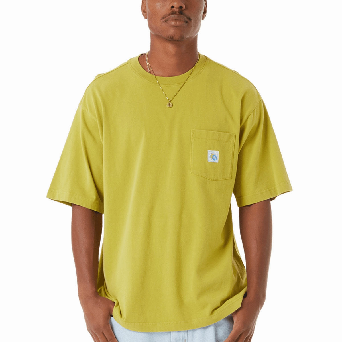 Pokmon HUF Total Eclipse Knit Boxy Top Pocket T-Shirt - Moss Fashion Staples