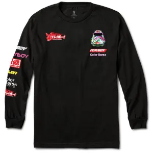 Polyester Blend Color Bars x Playboy Sponsors Long Sleeve T-Shirt - Black Size Chart
