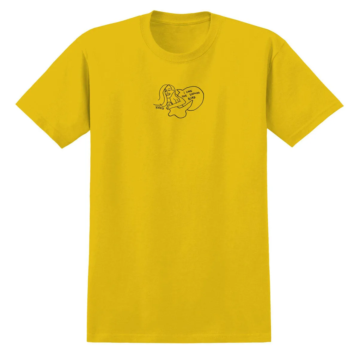 Pop Culture Krooked Love Bird T-Shirt - Gold/Black Print Rompers