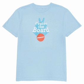 Popwar Praise The Board T-Shirt - Light Blue Books Stickers