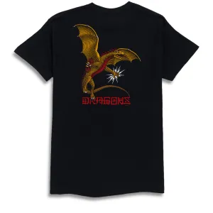Powell-Peralta Dragons Logo T-Shirt - Black Lawn Mowers Workbooks