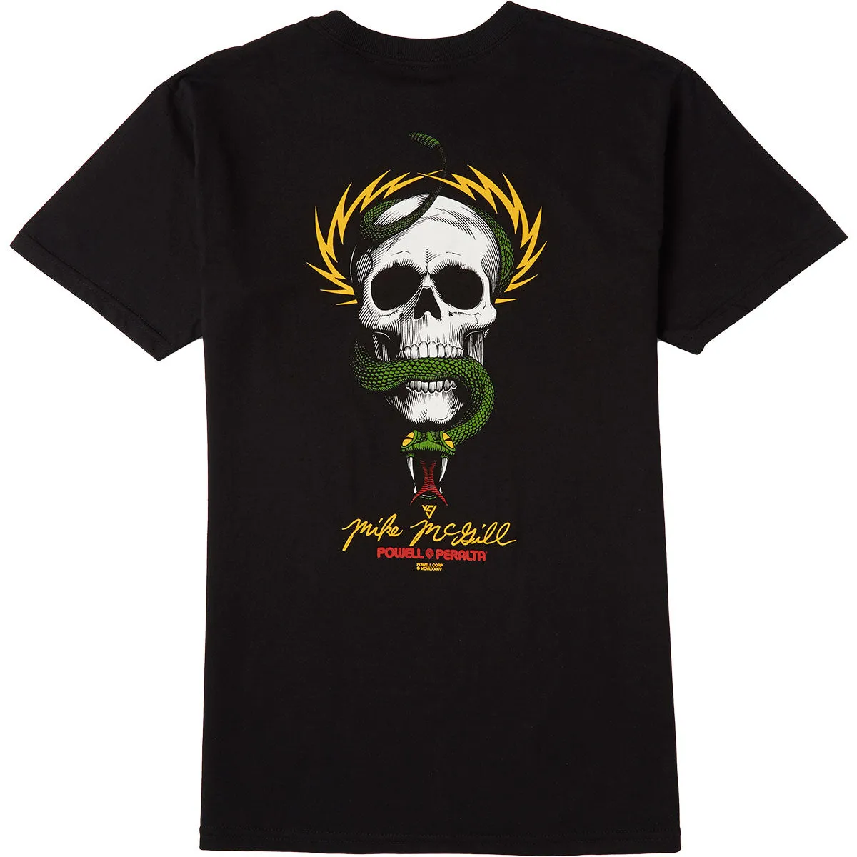 Powell-Peralta McGill Skull And Snake T-Shirt - Black Exclusive Collection Vegetarian