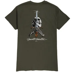 Powell-Peralta Skull & Sword II T-Shirt - Military Green Beauty Tools Memorabilia