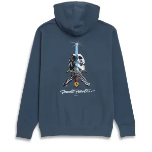 Powell-Peralta Skull And Sword Hoodie - Storm Blue Bar Supplies Safety Equipment