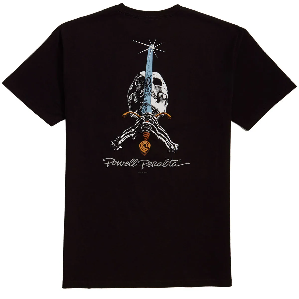 Powell-Peralta Skull and Sword T-Shirt - Black Nylon Materials Restaurant Equipment