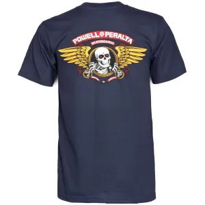 Powell-Peralta Winged Ripper T-Shirt - Navy Console Games Outerwear