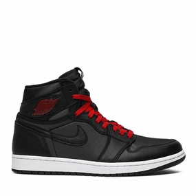 NIKE AIR JORDAN1 RETRO HIGH BLACK SATIN GYM RED Stretch Comfort Sturdy flexibility