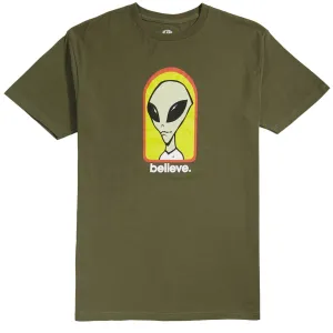Preschool Supplies Alien Workshop Believe T-Shirt - Olive Streaming Services