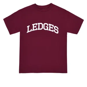 Quasi Ledges T-Shirt - Burgundy Maps Vintage-Inspired