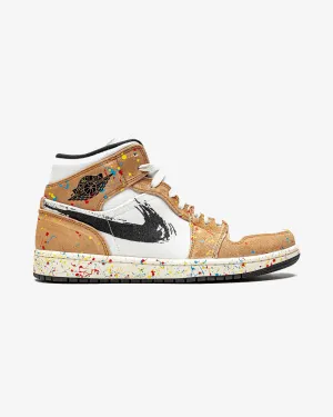 Streamlined silhouette NIKE AIR JORDAN1 MID SE BRUSH STROKE
