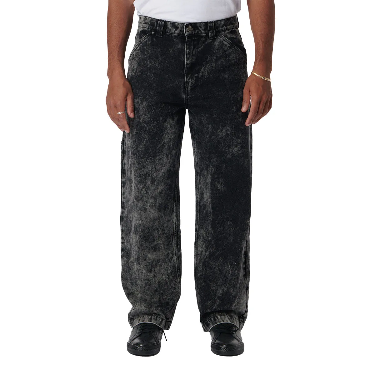 Rassvet Acid Wash Carpenter Work Denim Woven Jeans - Grey Fashion Trends Toothpaste