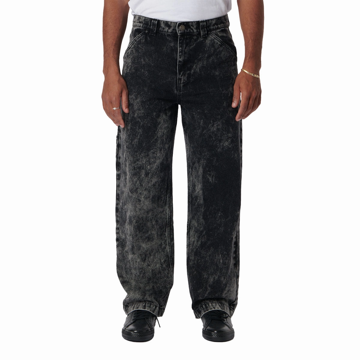 Rassvet Acid Wash Carpenter Work Denim Woven Jeans - Grey Fashion Trends Toothpaste