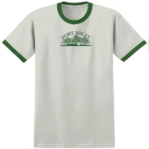 Real Fort Miley Ringer T-Shirt - Natural/Forest Green/Green Stickers Theater