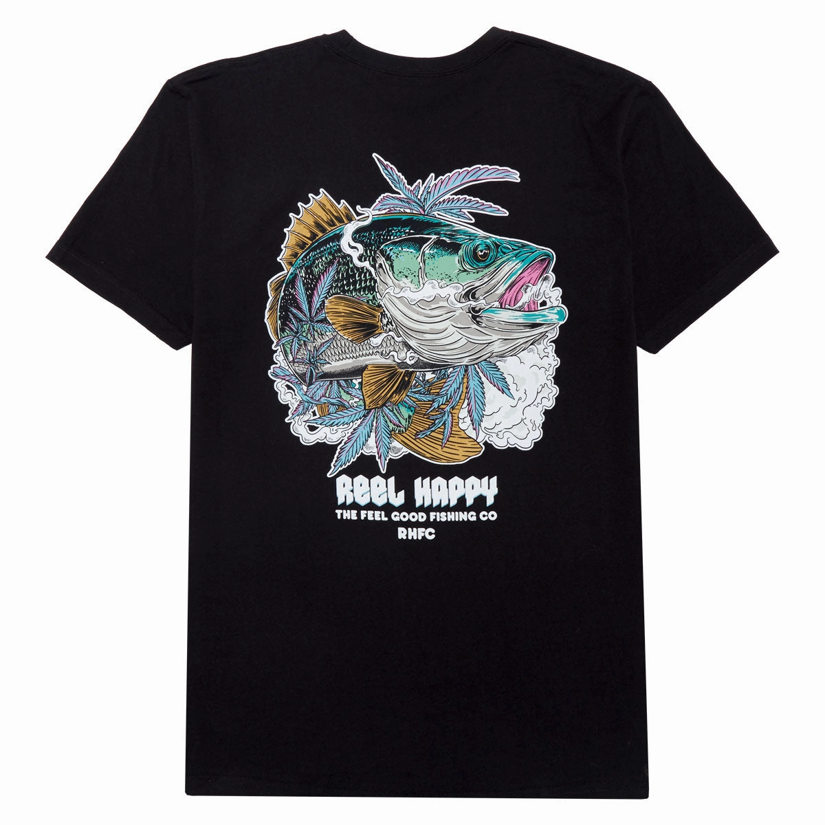 Reel Happy Smokey Vibes T-Shirt - Black Inflatable Pool Design Software