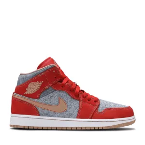 NIKE AIR JORDAN1 MID DENIM RED (NEW) Superior ease Active Step