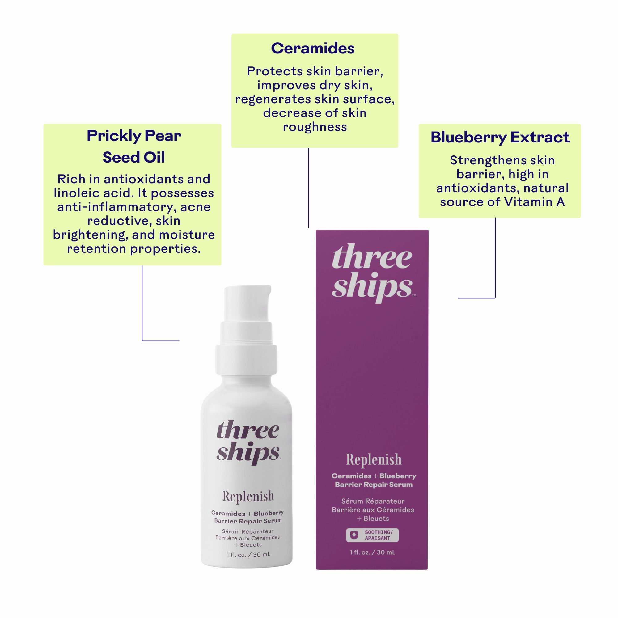 Replenish Ceramides   Blueberry Barrier Repair Serum