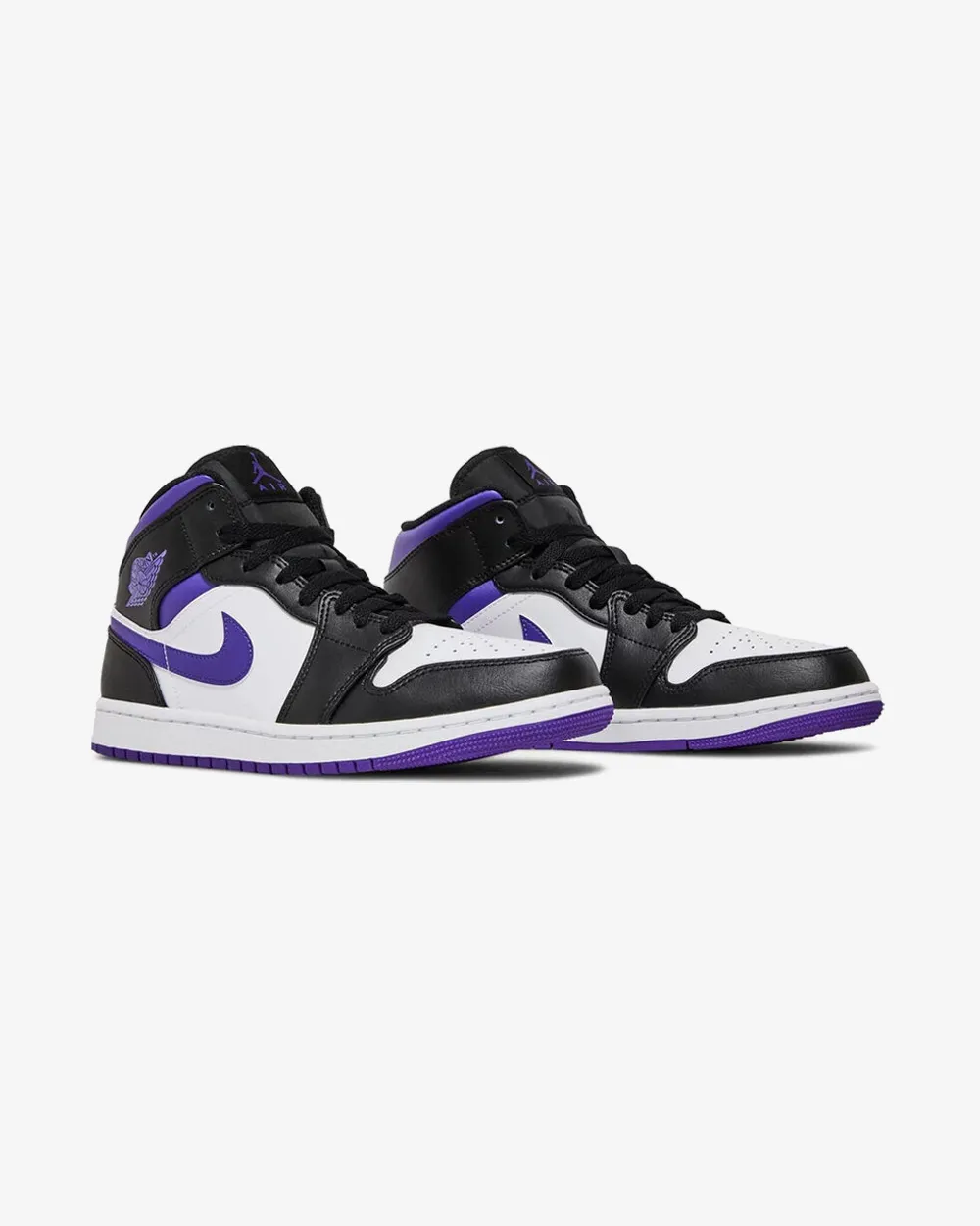 Retro-inspired support NIKE AIR JORDAN1 MID WHITE BLACK PURPLE