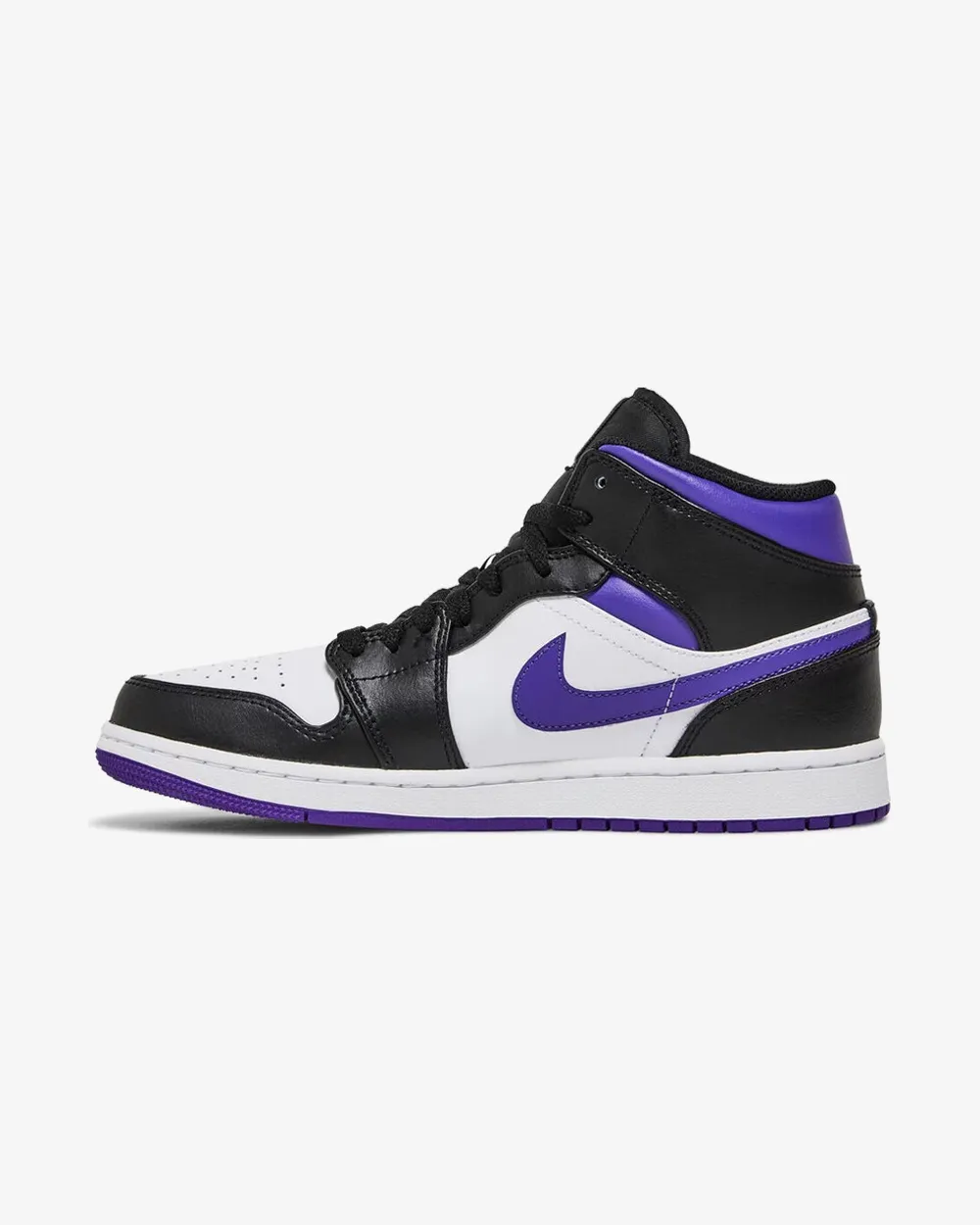 Retro-inspired support NIKE AIR JORDAN1 MID WHITE BLACK PURPLE