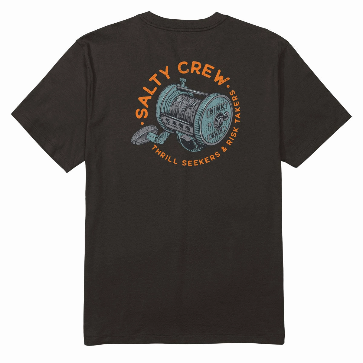 Retro Fashion Salty Crew Reel Good T-Shirt - Black Envelopes